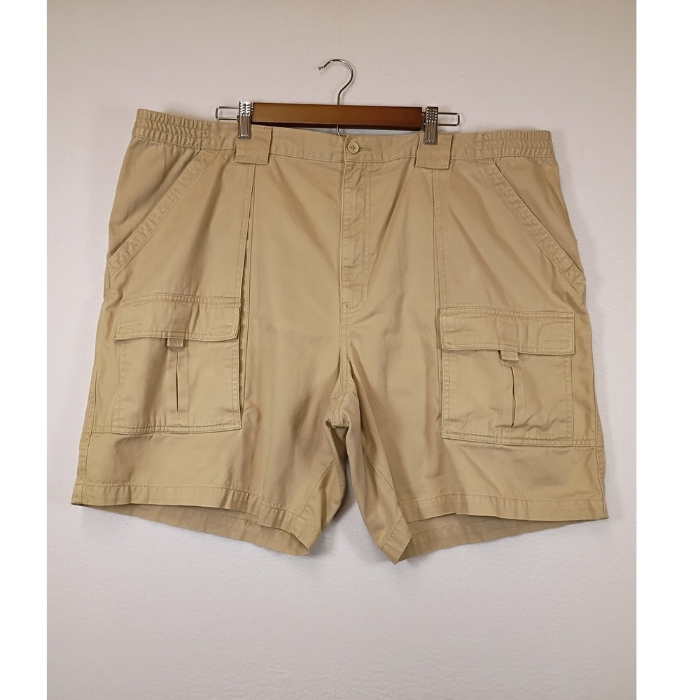 Outdoor Gorpcore St. Johns Bay Mens 46 Khaki Tan Cotton Cargo Utility Shorts